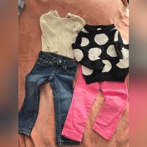 Joe's Jeans With Black and White Polka Dot Kids Sweater